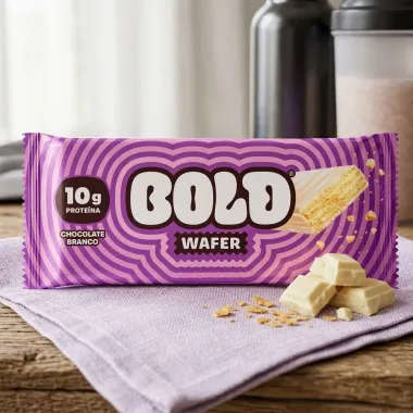 Bold Wafer Sabor Chocolate Branco com 10g de Prote&iacute;na 40g