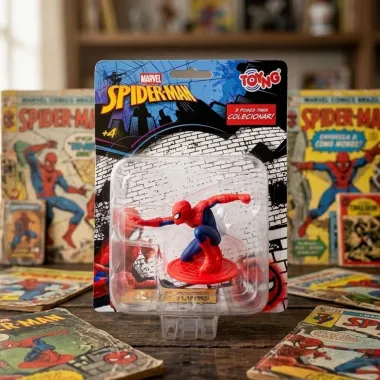 Mini Figura Colecion&aacute;vel Marvel Boneco Poses Sortidos Homem Aranha com 1 Unidade