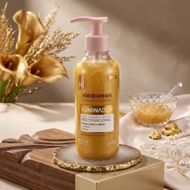 Iluminador Hidramais Gel Hidratante Multifuncional Corpo Rosto e Cabelo 260ml