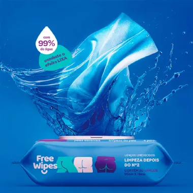 Len&ccedil;os Umedecidos Free Wipes FreeC&ocirc; Limpeza para o N&ordm;2 200 Unidades Leve Mais Por Menos