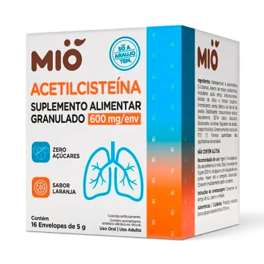 Acetilciste&iacute;na 600mg Mi&oacute; Granulado Sabor Laranja com 16 Envelopes de 5g cada