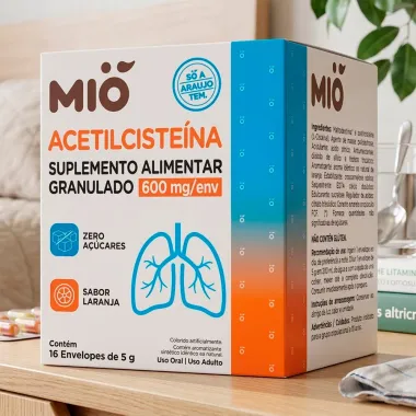 Acetilciste&iacute;na 600mg Mi&oacute; Envelopes Sabor Laranja com 16 Unidades de 5g cada