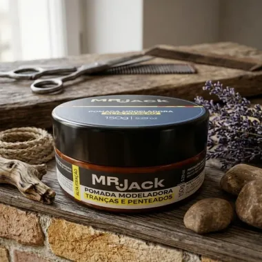 Pomada Modeladora Capilar Mr Jack Tran&ccedil;as e Penteados 70g
