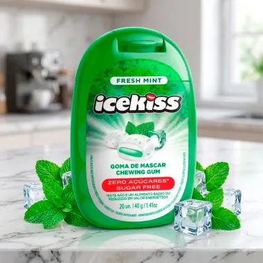 Goma de Mascar IceKiss Fresh Mint Zero A&ccedil;&uacute;cares 40g