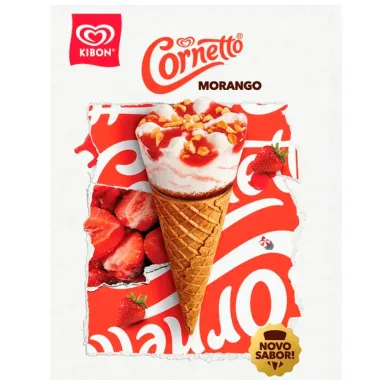 Sorvete Kibon Cornetto Sabor Morango 65g