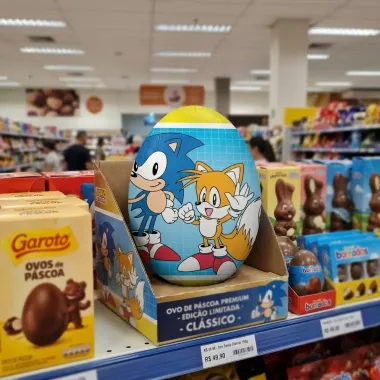 Bala Explosiva em P&oacute; Sonic com Ovo Surpresa Sabor Morango Sem A&ccedil;&uacute;car 2,2g