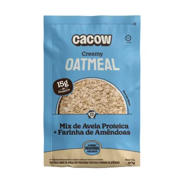 Mix de Aveia Proteica e Farinha de Am&ecirc;ndoas Cacow Creamy Oatmeal com 15g de Prote&iacute;na 60g