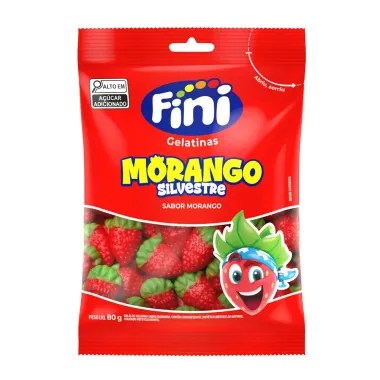 Bala de Gelatina Fini Sabor Morango Silvestre 80g