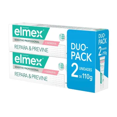 Creme Dental Elmex Sensitive Professional e Gengiva Repara e Previne 2 Unidades de 110g cada