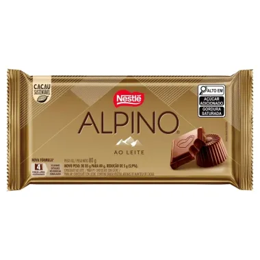 Chocolate Nestl&eacute; Alpino ao Leite com 80g