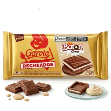 Chocolate Garoto Recheados Baton Creme 90g