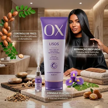 Condicionador OX Lisos Cabelos com Frizz e Indisciplinados 400ml