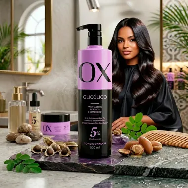 Condicionador OX Glic&oacute;lico 5% Glicolic Complex Cabelos Porosos e Sem Brilho 500ml