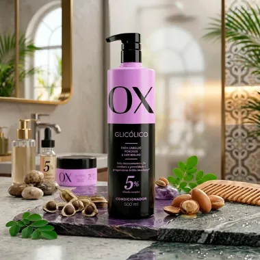 Condicionador OX Glic&oacute;lico 5% Glicolic Complex Cabelos Porosos e Sem Brilho 500ml