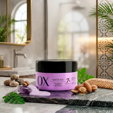 M&aacute;scara de Tratamento OX Glic&oacute;lico 7% Glicolic Complex Cabelos Porosos e Sem Brilho 300g