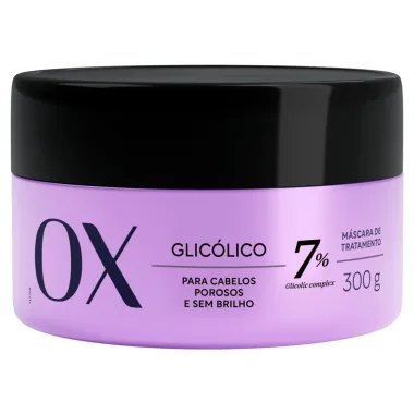 M&aacute;scara de Tratamento OX Glic&oacute;lico 7% Glicolic Complex Cabelos Porosos e Sem Brilho 300g