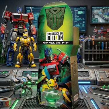 Bala L&iacute;quida Roll-on Transformers Sabor Morango