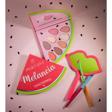 Paleta de Sombras Miamake Melancia 8 Cores Mattes e Cintilantes 8g