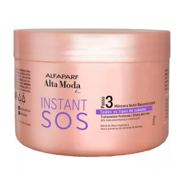 M&aacute;scara Nutri Reconstrutora Alfaparf Alta Moda Instant SOS Passo 3 Todos os Tipos de Cabelo 300g
