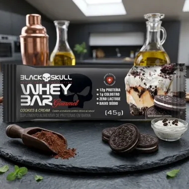 Barra de Prote&iacute;na Whey Bar Gourmet Sabor Cookies e Cream 12g de Prote&iacute;na 40g