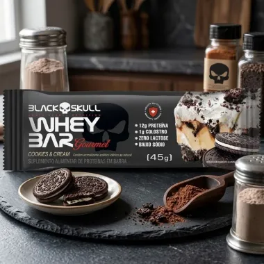 Barra de Prote&iacute;na Whey Bar Gourmet Sabor Cookies e Cream 12g de Prote&iacute;na 40g