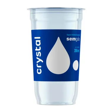 &Aacute;gua Mineral Natural Crystal Sem G&aacute;s Copo 200ml
