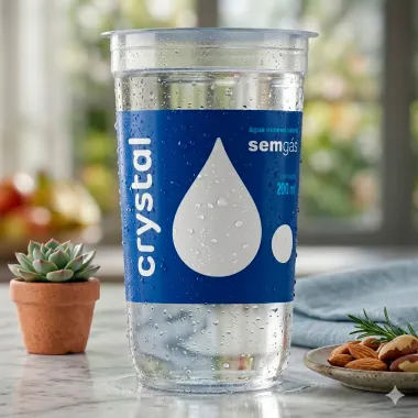 &Aacute;gua Mineral Natural Crystal Sem G&aacute;s Copo 200ml