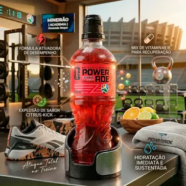 Isot&ocirc;nico Powerade Ataque Citrus Kick 500ml