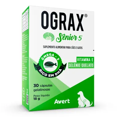 Ograx S&ecirc;nior 5 para C&atilde;es e Gatos 30 C&aacute;psulas Gelatinosas