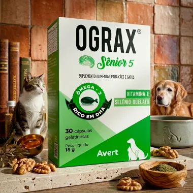 Ograx S&ecirc;nior 5 para C&atilde;es e Gatos 30 C&aacute;psulas Gelatinosas
