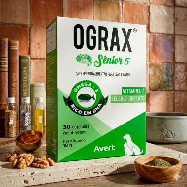 Ograx S&ecirc;nior 5 para C&atilde;es e Gatos 30 C&aacute;psulas Gelatinosas