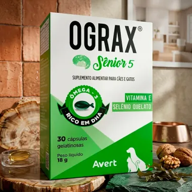 Ograx S&ecirc;nior 5 para C&atilde;es e Gatos 30 C&aacute;psulas Gelatinosas