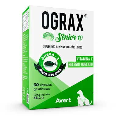 Ograx S&ecirc;nior 10 para C&atilde;es e Gatos 30 C&aacute;psulas Gelatinosas