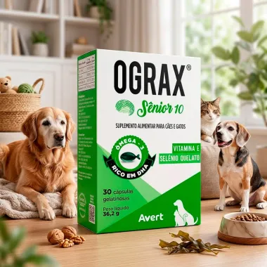 Ograx S&ecirc;nior 10 para C&atilde;es e Gatos 30 C&aacute;psulas Gelatinosas