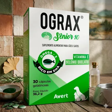 Ograx S&ecirc;nior 10 para C&atilde;es e Gatos 30 C&aacute;psulas Gelatinosas