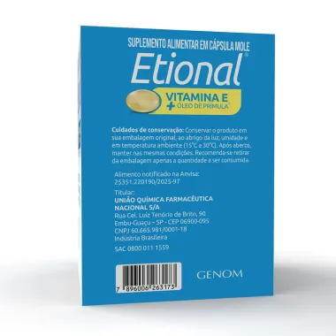 Etional Vitamina E e &Oacute;leo de Pr&iacute;mula com 60 C&aacute;psulas Moles