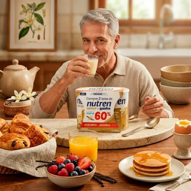 Nutren Senior Sabor Baunilha Ganhe 60% de Desconto na Segunda Unidade 2 Latas de 740g cada