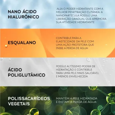 Lecieza Hidratante Facial Nano &Aacute;cido Hialur&ocirc;nico Todos os Tipos de Pele 50ml