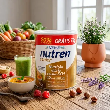 Nutren Senior Sem Sabor Ganhe 20% de Desconto Lata 370g