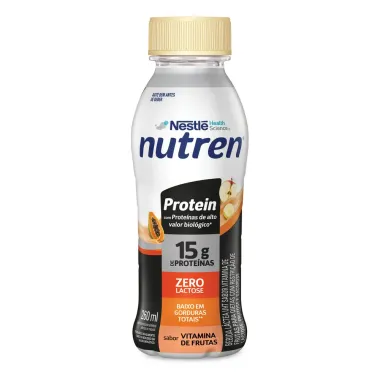 Bebida L&aacute;ctea Nutren Protein 15g de prote&iacute;nas Sabor Vitamina de Frutas Zero Lactose 260ml