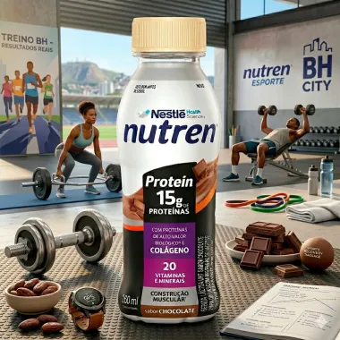 Bebida L&aacute;ctea Nutren Protein 15g de Prote&iacute;nas Col&aacute;geno Sabor Chocolate 260ml