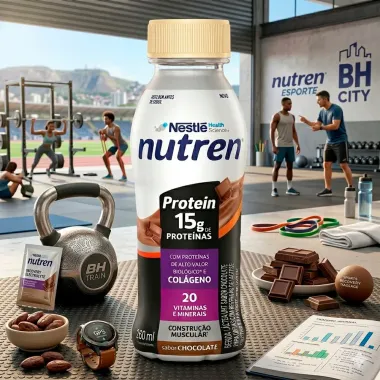 Bebida L&aacute;ctea Nutren Protein 15g de Prote&iacute;nas Col&aacute;geno Sabor Chocolate 260ml