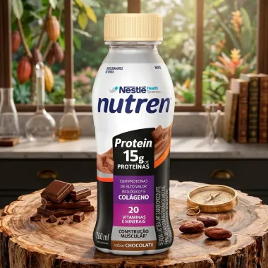 Bebida L&aacute;ctea Nutren Protein 15g de Prote&iacute;nas Col&aacute;geno Sabor Chocolate 260ml
