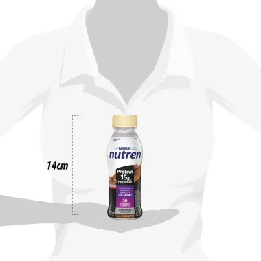 Bebida L&aacute;ctea Nutren Protein 15g de Prote&iacute;nas Col&aacute;geno Sabor Chocolate 260ml