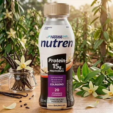 Bebida L&aacute;ctea Nutren Protein 15g de Prote&iacute;nas Col&aacute;geno Sabor Baunilha 260ml