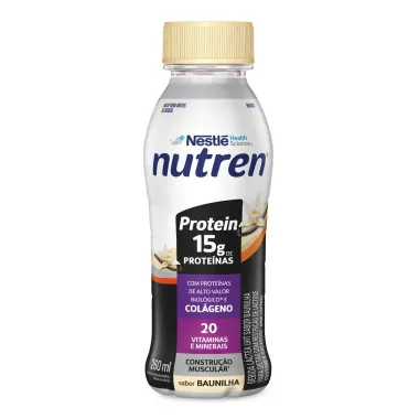 Bebida L&aacute;ctea Nutren Protein 15g de prote&iacute;nas Com Col&aacute;geno Sabor Baunilha 260ml