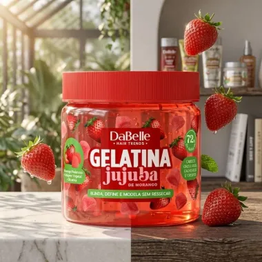 Gelatina Capilar DaBelle Jujuba de Morango 500g