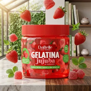 Gelatina Capilar DaBelle Jujuba de Morango 500g