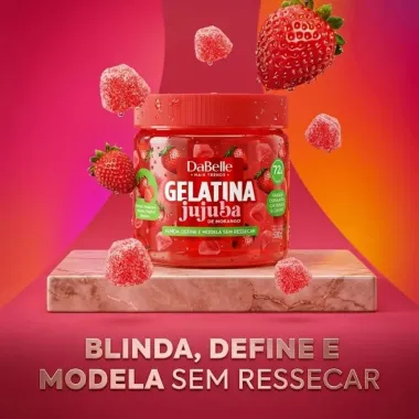 Gelatina Capilar DaBelle Jujuba de Morango 500g