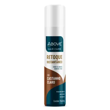 Retoque Instant&acirc;neo de Raiz Above Hair Care Cor Castanho Claro Spray 75ml
